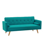 Retro Double Corner Folding Sofa Bed Two Throw Pillows