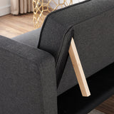 Retro Double Corner Folding Sofa Bed Two Throw Pillows