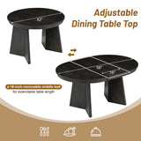 Retro Extendable Dining Table with a 16-inch Middle Leaf for Dining Room and Kitchen