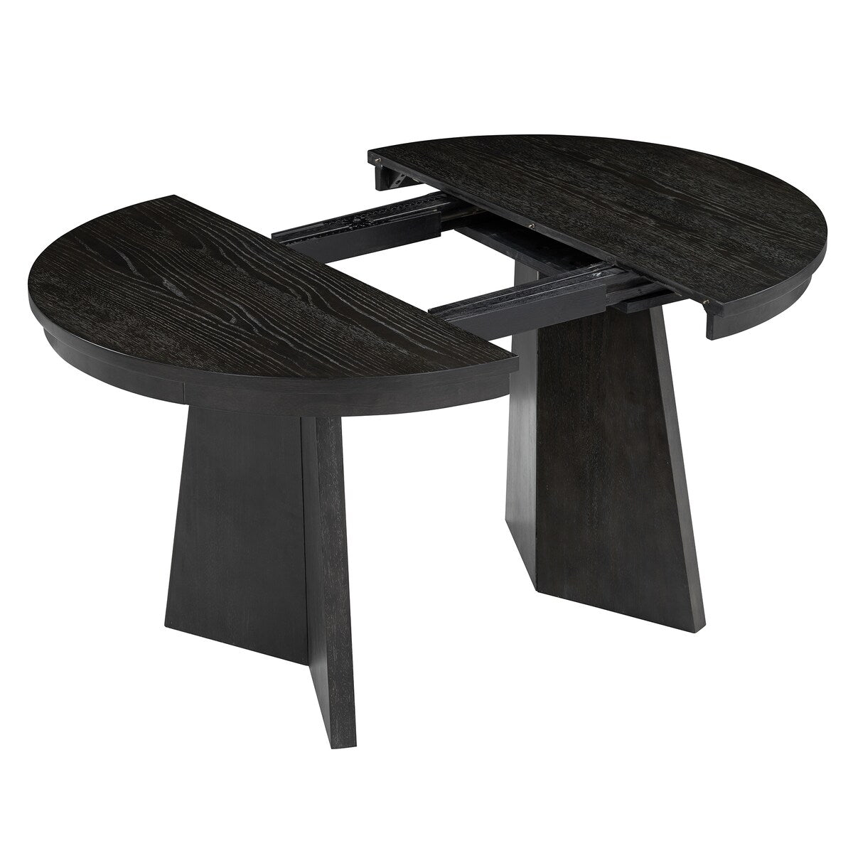 Retro Extendable Dining Table with a 16-inch Middle Leaf for Dining Room and Kitchen