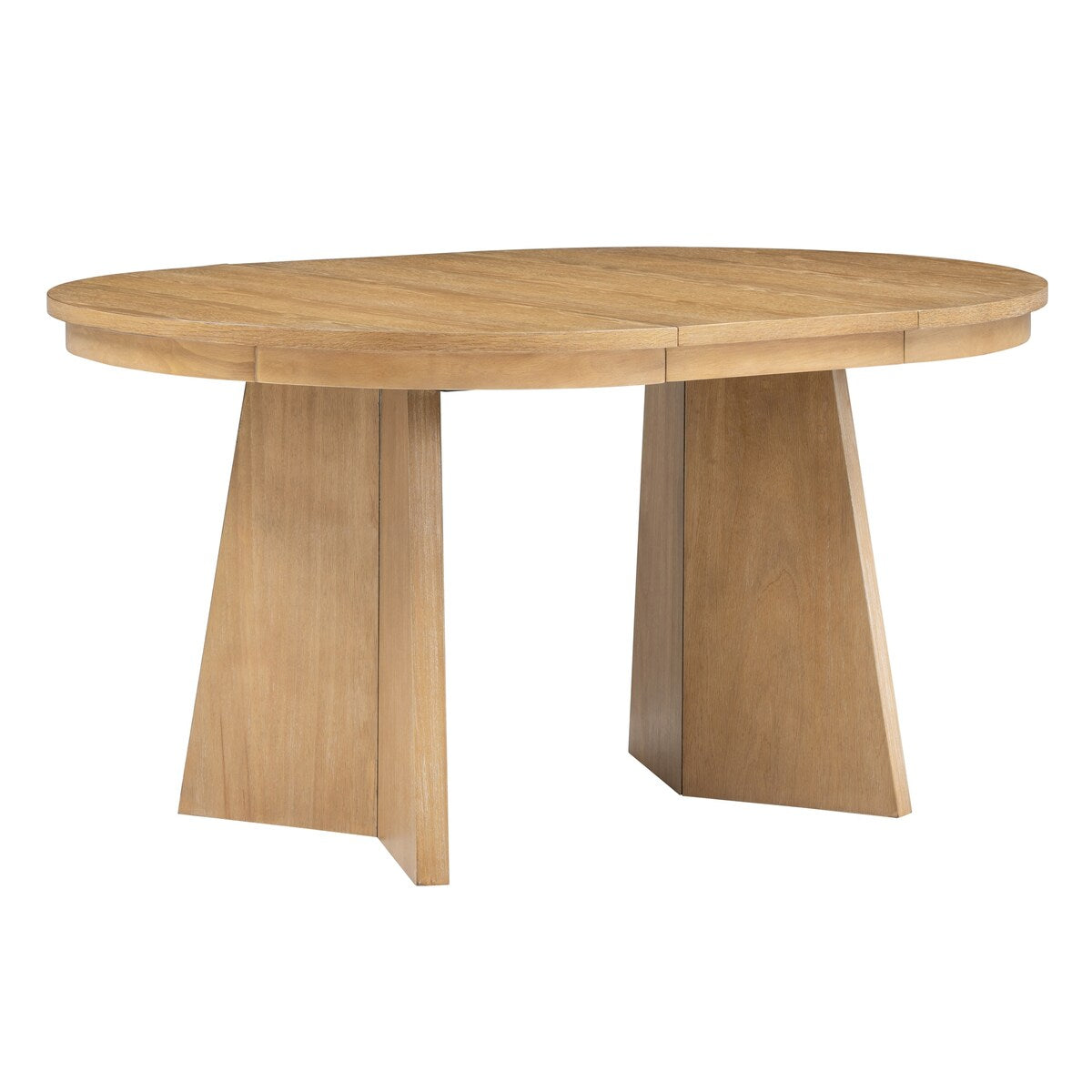 Retro Extendable Dining Table with a 16-inch Middle Leaf for Dining Room and Kitchen