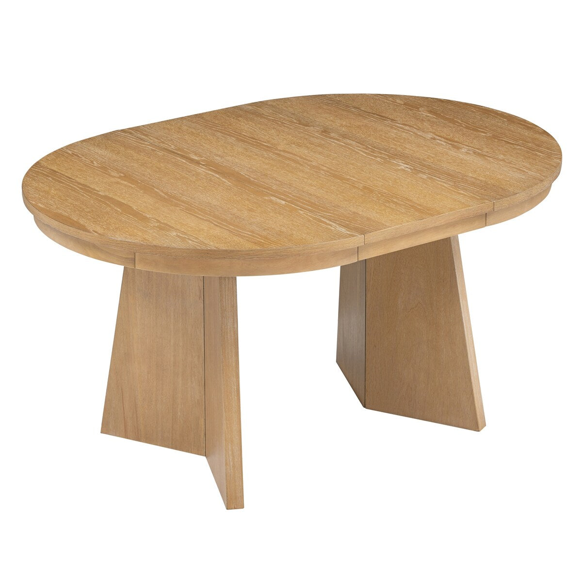 Retro Extendable Dining Table with a 16-inch Middle Leaf for Dining Room and Kitchen