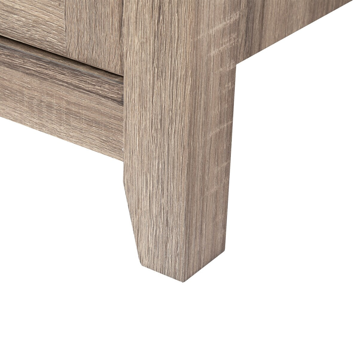 Retro Glass Door Fireplace TV cabinet - wood grain