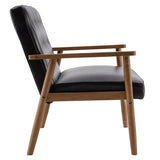Retro Lounge Chair Solid Wood Frame Loveseat for Living Room