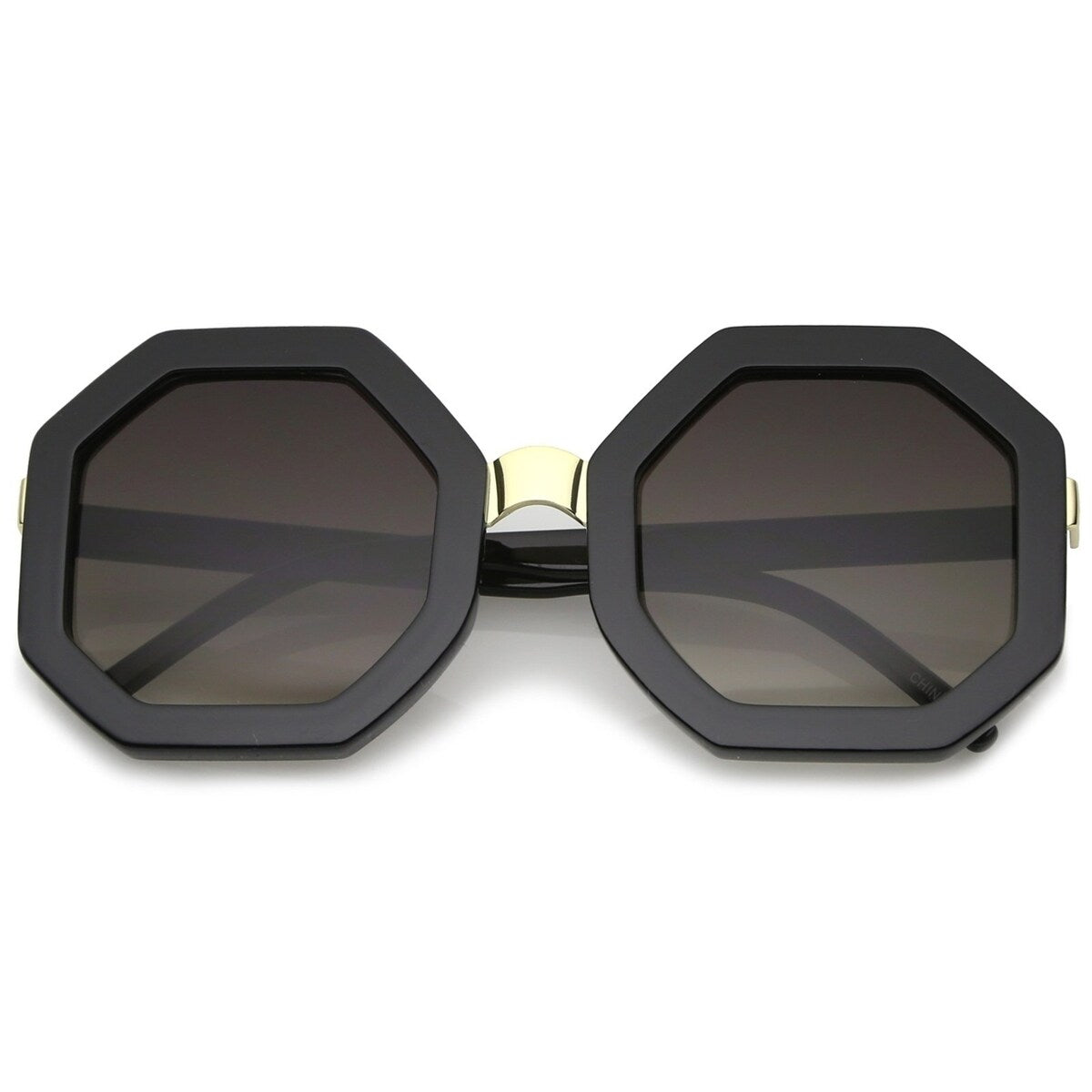 Retro Oversized Octagon Sunglasses 53Mm Metal Nose Bridge Chunky Frame Uv400