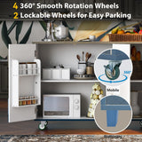 Retro Mountain Wood Kitchen Island with Drop Leaf