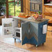 Retro Mountain Wood Kitchen Island with Drop Leaf