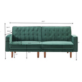 Retro Split Sofa Fabric Padded Convertible Sleeper Sofa, Easily Assembled Loveseat