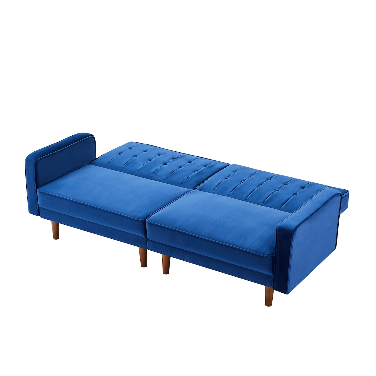 Retro Split Sofa Fabric Padded Convertible Sleeper Sofa, Easily Assembled Loveseat