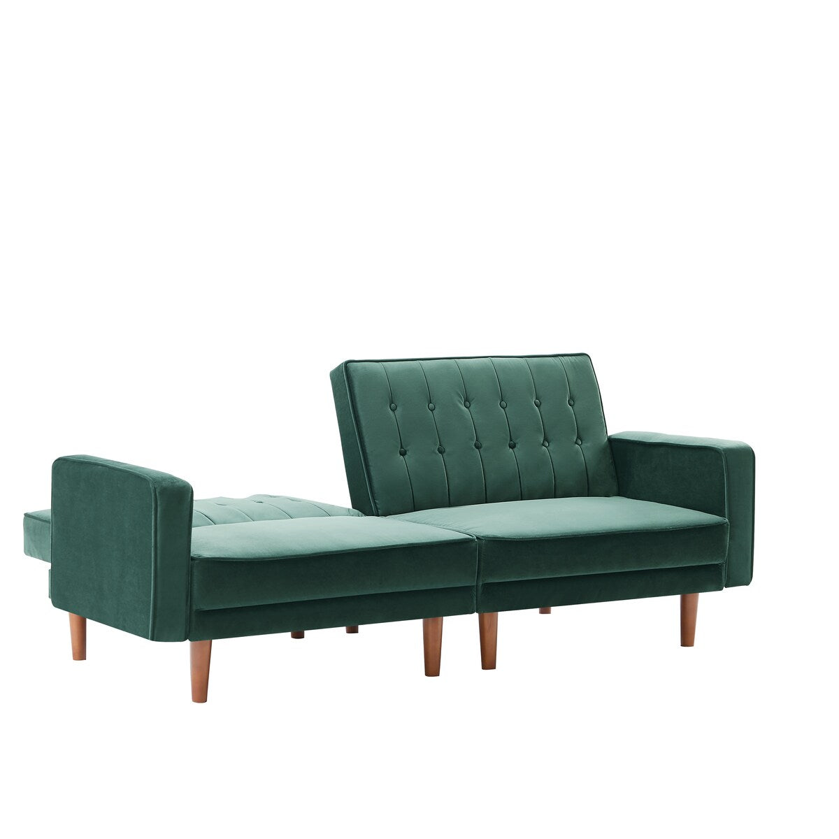 Retro Split Sofa Fabric Padded Convertible Sleeper Sofa, Easily Assembled Loveseat