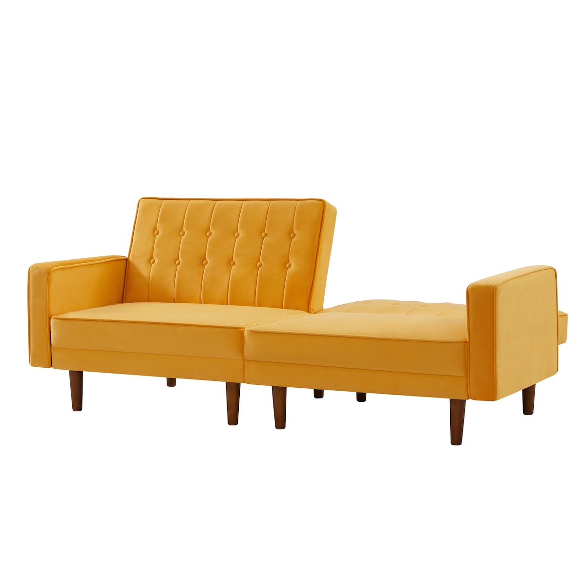 Retro Split Sofa Fabric Padded Convertible Sleeper Sofa, Easily Assembled Loveseat