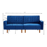 Retro Split Sofa Fabric Padded Convertible Sleeper Sofa, Easily Assembled Loveseat