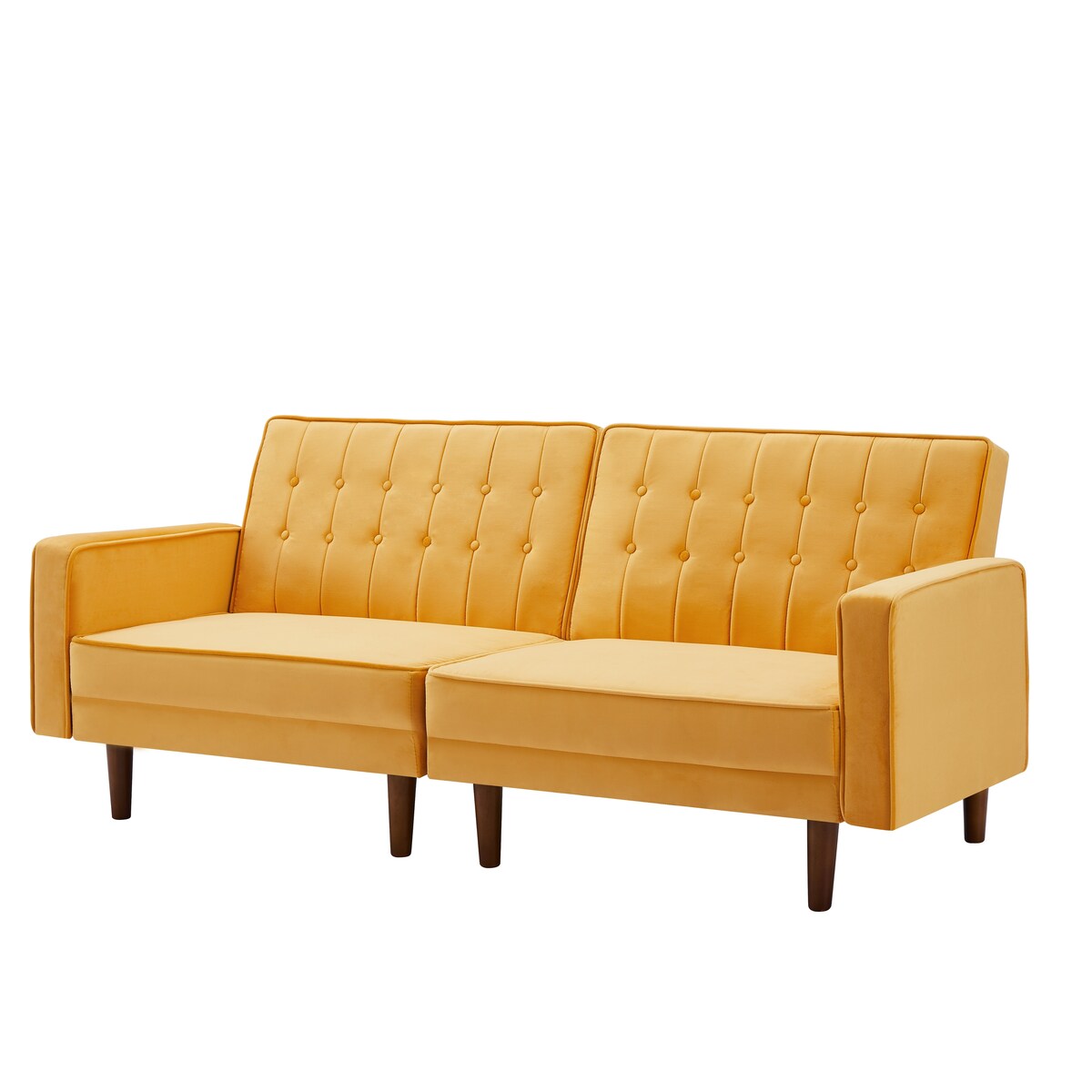 Retro Split Sofa Fabric Padded Convertible Sleeper Sofa, Easily Assembled Loveseat