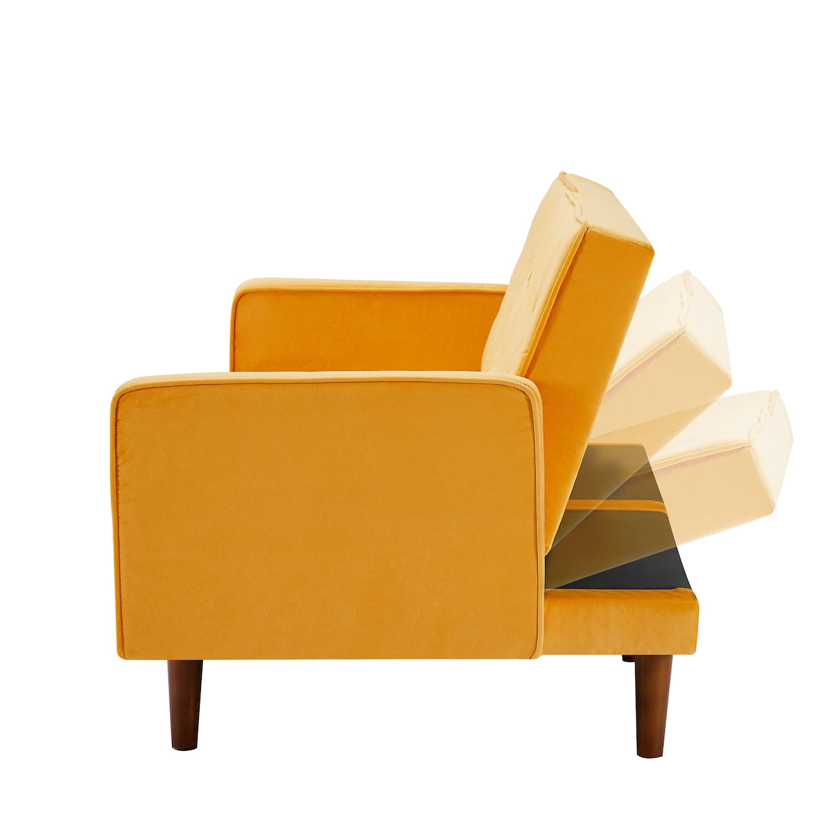 Retro Split Sofa Fabric Padded Convertible Sleeper Sofa, Easily Assembled Loveseat