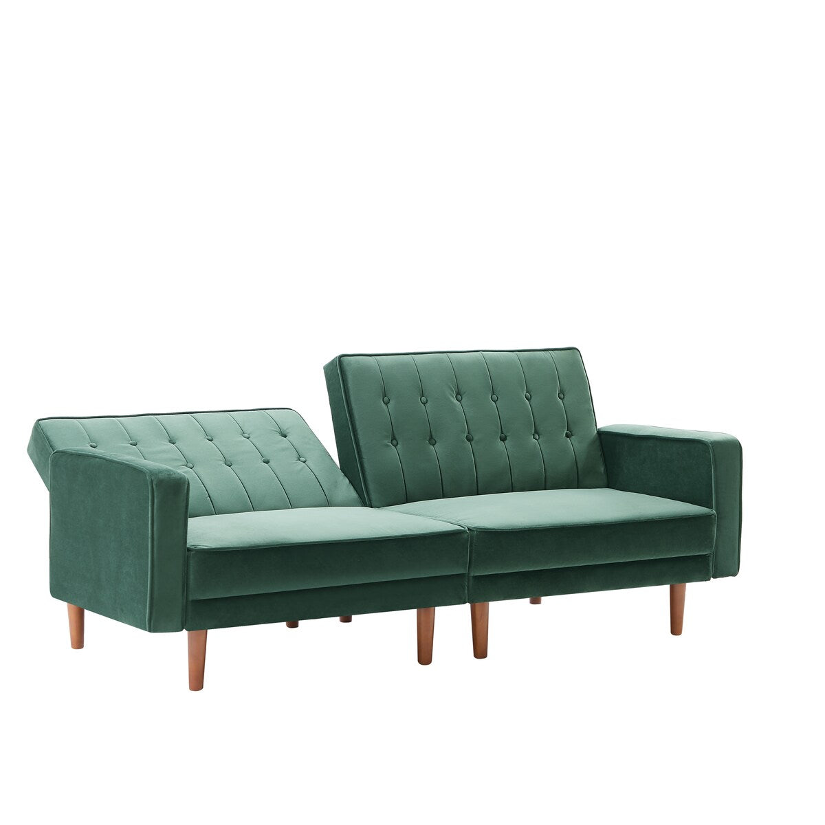 Retro Split Sofa Fabric Padded Convertible Sleeper Sofa, Easily Assembled Loveseat