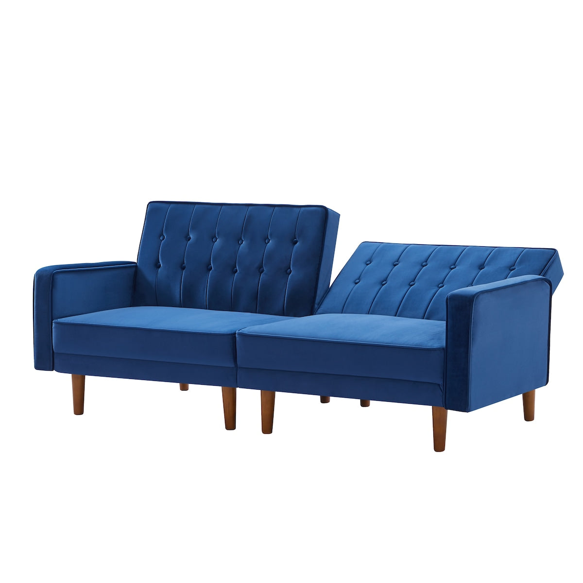 Retro Split Sofa Fabric Padded Convertible Sleeper Sofa, Easily Assembled Loveseat