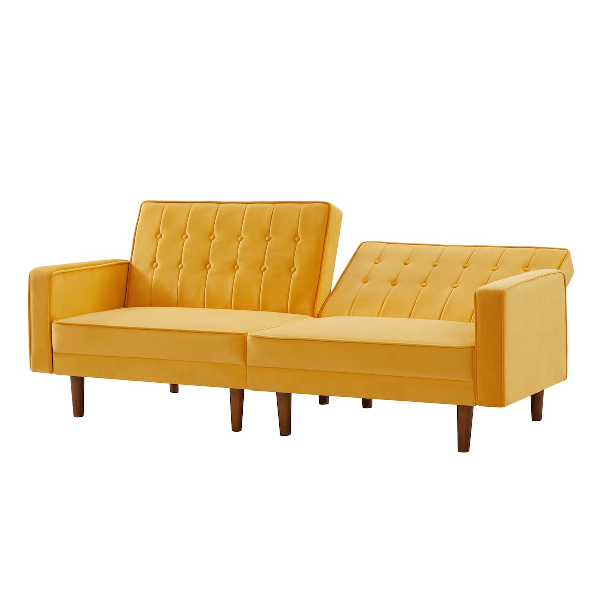 Retro Split Sofa Fabric Padded Convertible Sleeper Sofa, Easily Assembled Loveseat