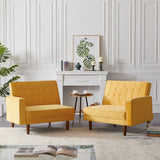 Retro Split Sofa Fabric Padded Convertible Sleeper Sofa, Easily Assembled Loveseat