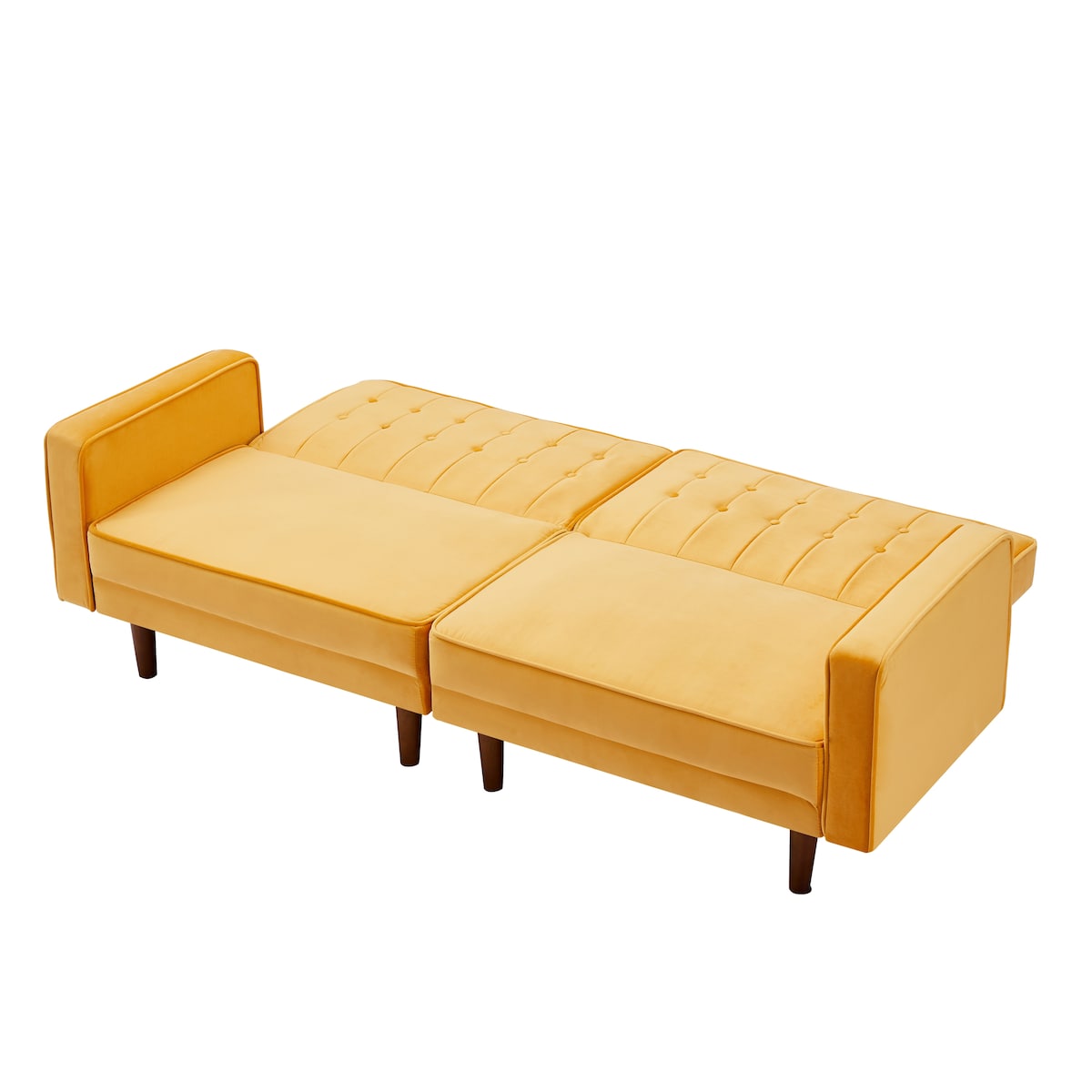 Retro Split Sofa Fabric Padded Convertible Sleeper Sofa, Easily Assembled Loveseat