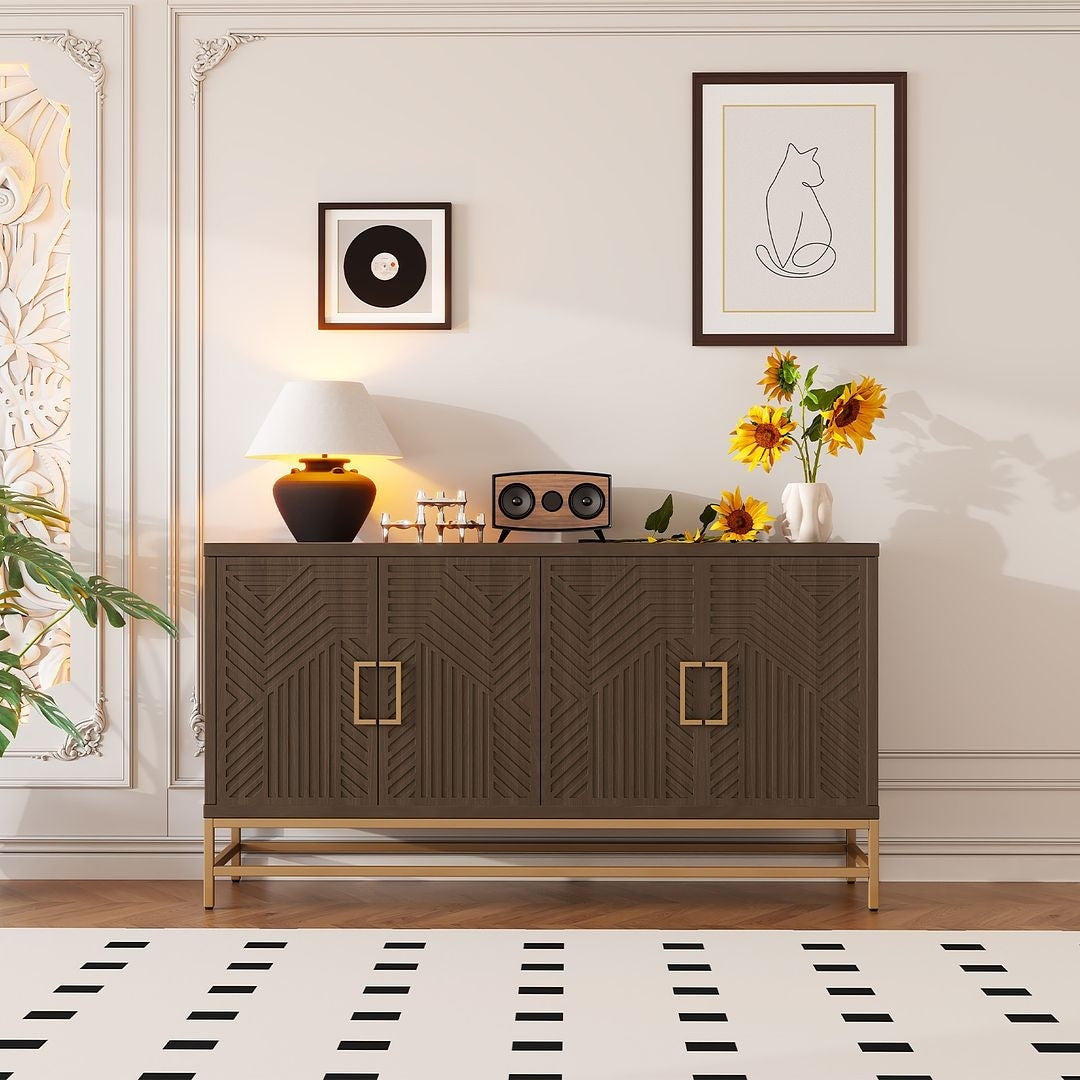 Retro-Style Modern Sideboard with 2 Doors and Adjustable Shelves