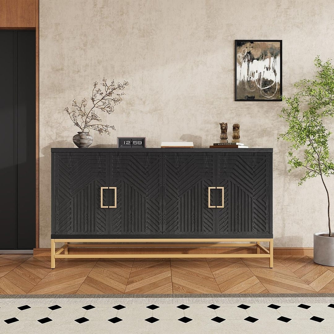 Retro-Style Modern Sideboard with 2 Doors and Adjustable Shelves