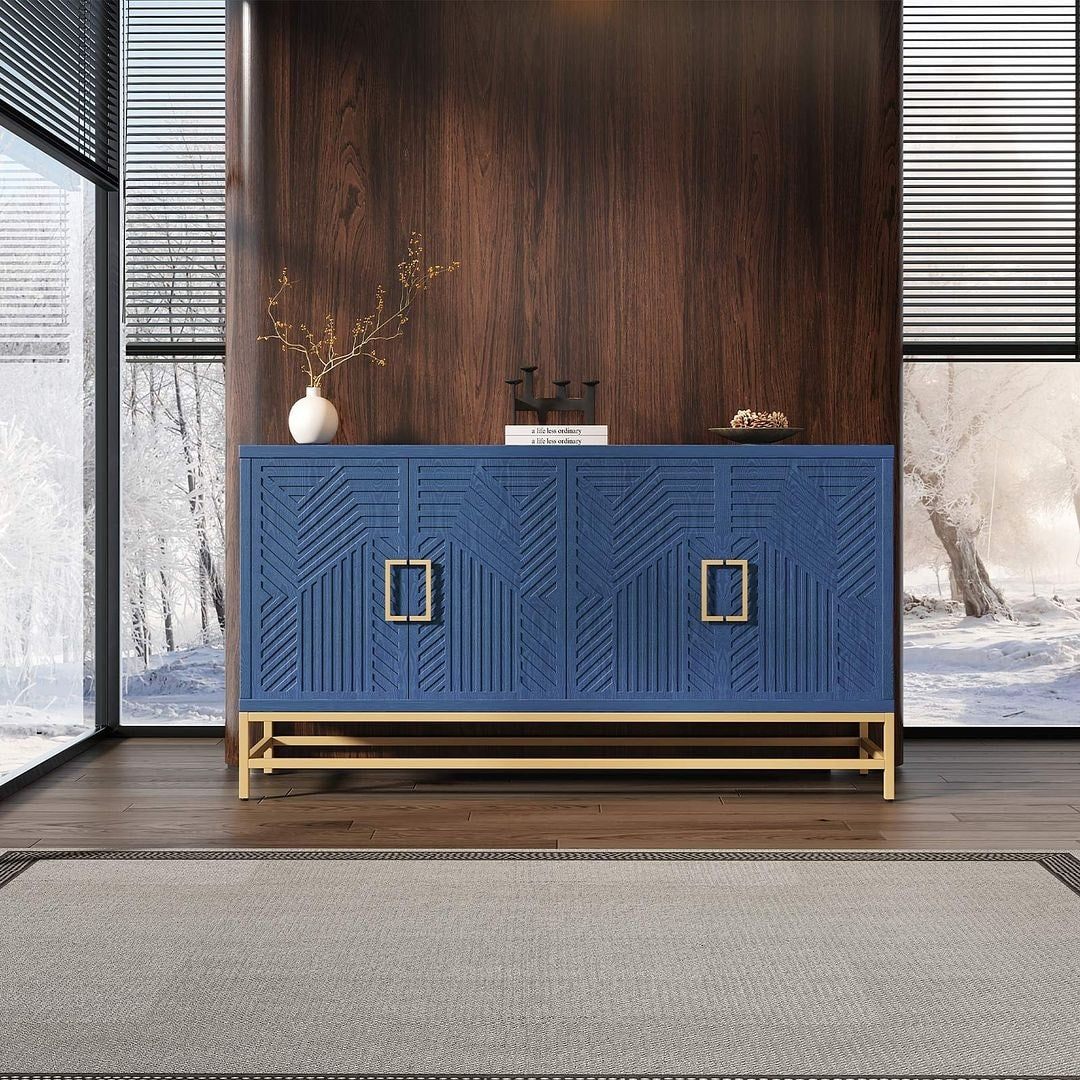 Retro-Style Modern Sideboard with 2 Doors and Adjustable Shelves