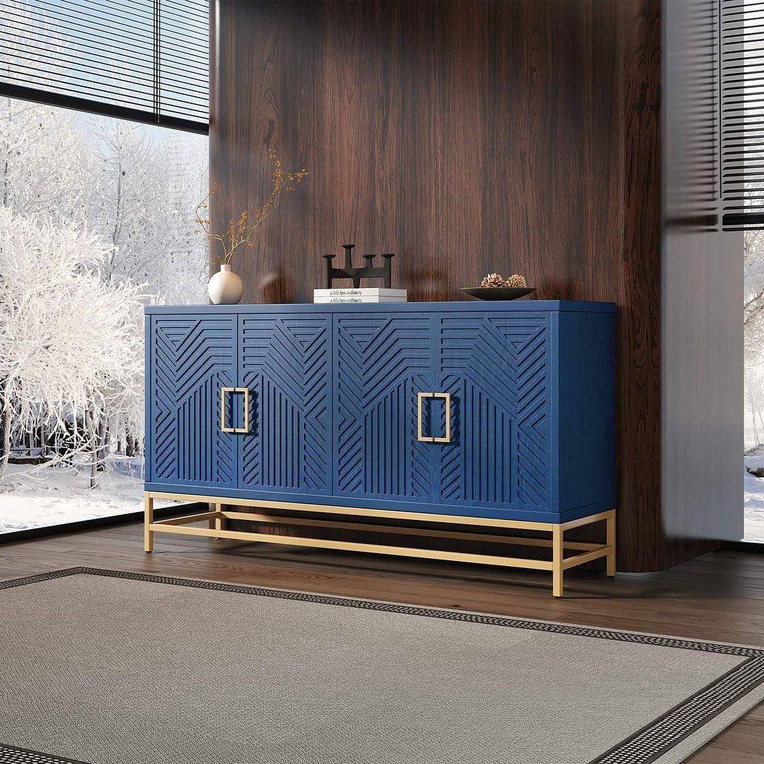 Retro-Style Modern Sideboard with 2 Doors and Adjustable Shelves