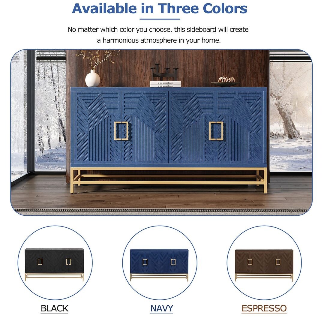 Retro-Style Modern Sideboard with 2 Doors and Adjustable Shelves