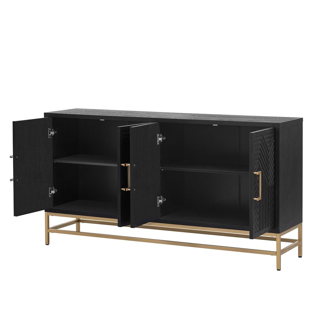 Retro-Style Modern Sideboard with 2 Doors and Adjustable Shelves