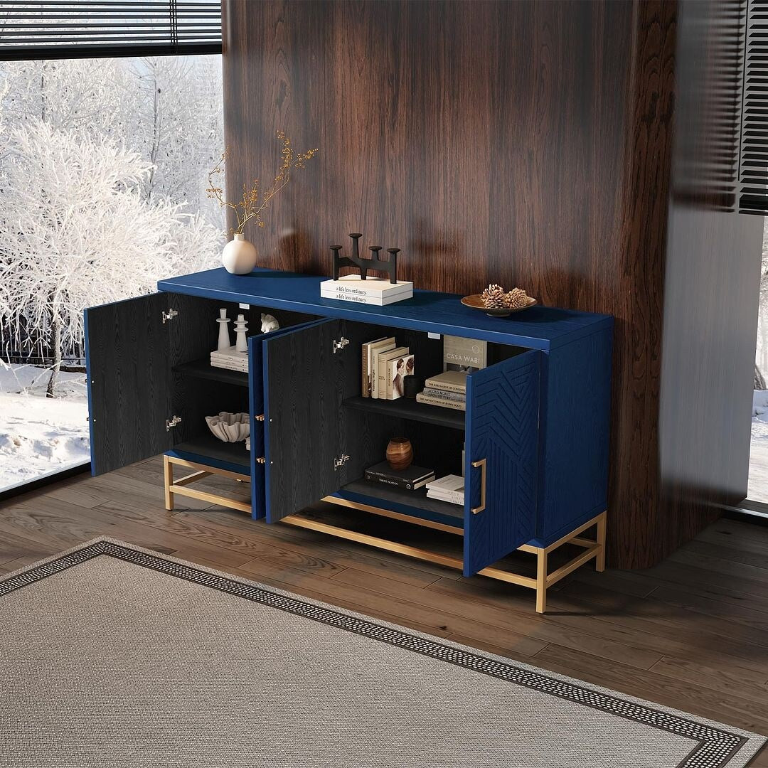 Retro-Style Modern Sideboard with 2 Doors and Adjustable Shelves