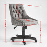 Retro Style Sheepskin Fabric Home Office Chair with Lift, Swivel and Recline Functions