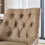 Retro Style Sheepskin Fabric Home Office Chair with Lift, Swivel and Recline Functions