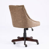 Retro Style Sheepskin Fabric Home Office Chair with Lift, Swivel and Recline Functions