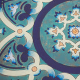NOVICA Reverse-painted glass tray, 'Floral Intricacy in Silver'