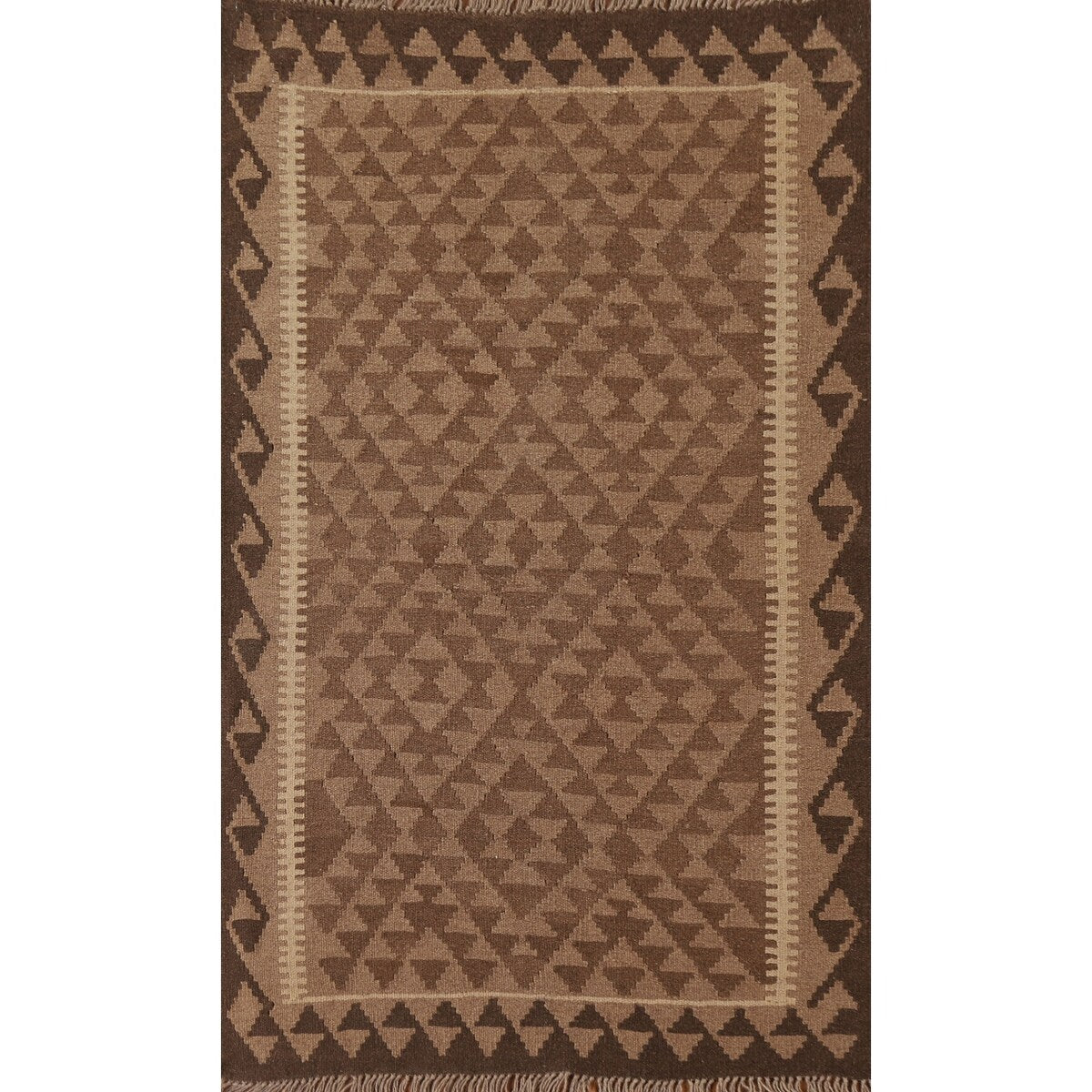 Reversible Kilim Area Rug Flat-weave Wool Carpet - 3'4" x 5'2"