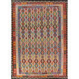 Reversible Kilim Oriental Area Rug Multi-Color Flatweave Wool Carpet - 10'4"x 13'1"