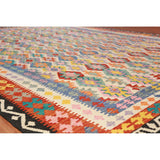Reversible Kilim Oriental Area Rug Multi-Color Flatweave Wool Carpet - 10'4"x 13'1"