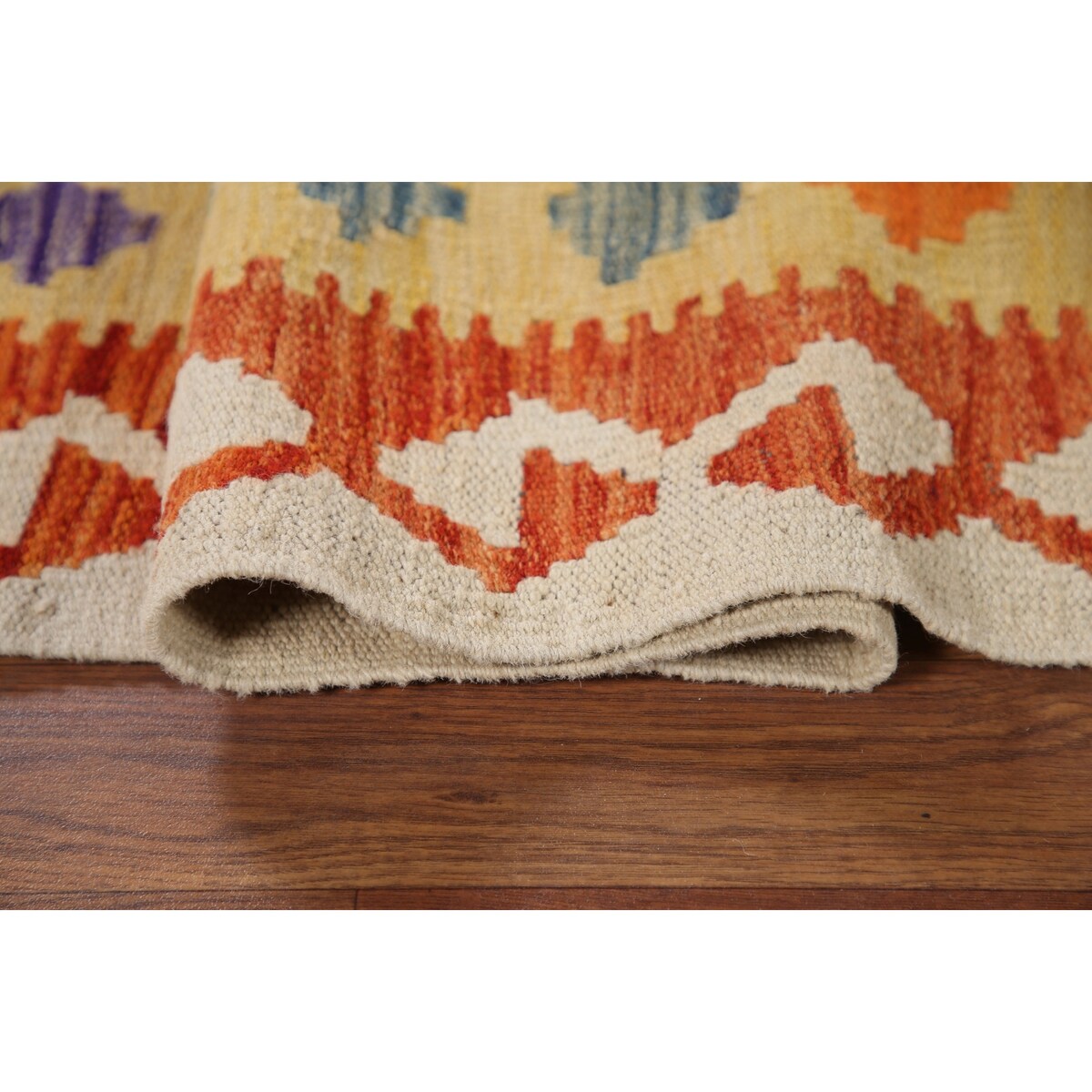 Reversible Kilim Rug Flatweave Multicolor Wool Carpet - 5'9"x7'11"