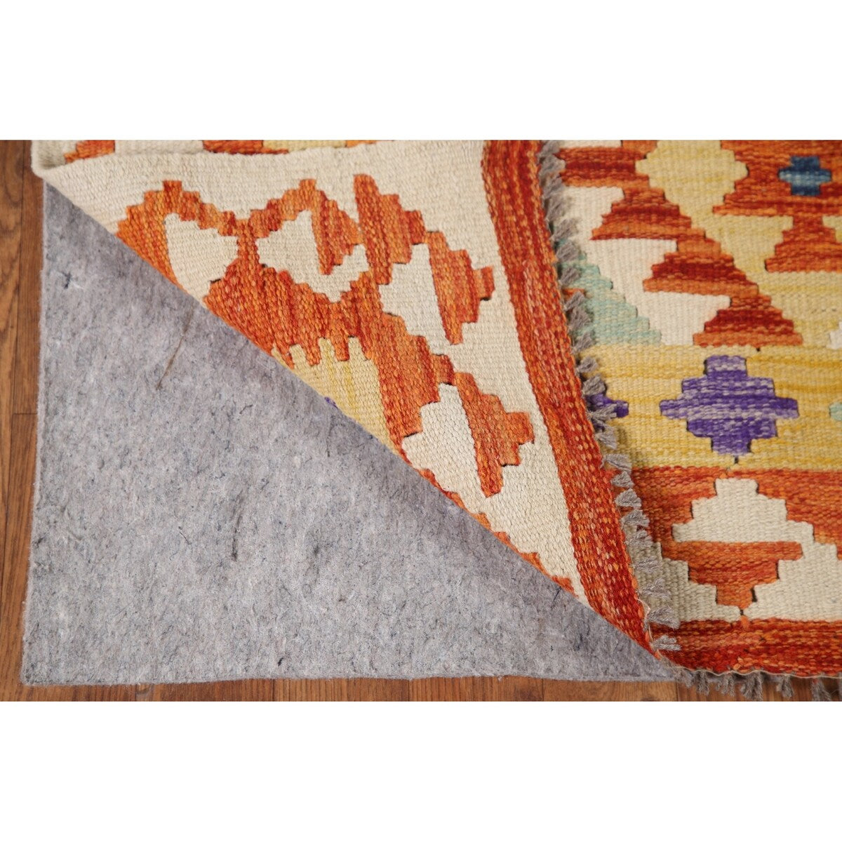 Reversible Kilim Rug Flatweave Multicolor Wool Carpet - 5'9"x7'11"