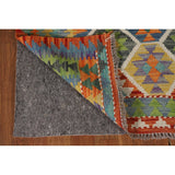 Reversible Kilim Rug Hand-Woven Wool Foyer Carpet - 3'4"x 5'4"