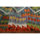 Reversible Kilim Rug Hand-Woven Wool Foyer Carpet - 3'4"x 5'4"
