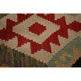 Reversible Multi-Color Kilim Area Rug Hand-Woven Wool Carpet - 8'7" x 11'4"