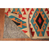 Reversible Multi-Color Kilim Area Rug Hand-Woven Wool Carpet - 8'7" x 11'4"