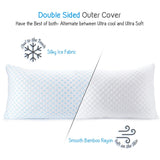 Nestl Coolest Heat and Moisture Reducing Ice Silk Pillow - Gel Infused Adjustable, Breathable, and Washable Memory Foam Pillow