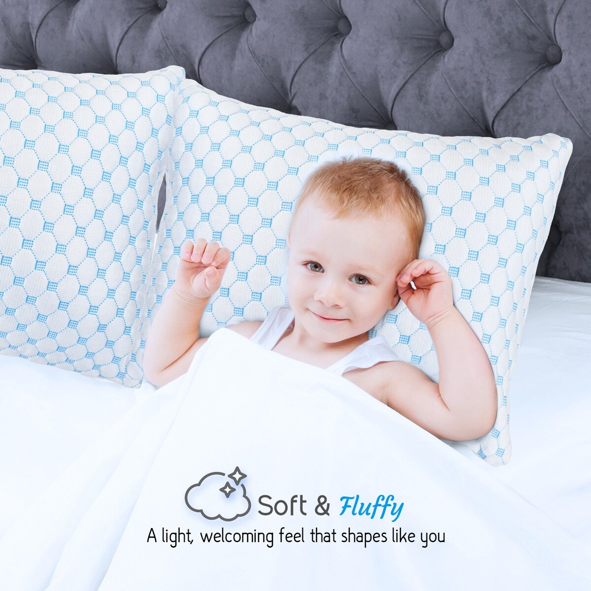 Nestl Coolest Heat and Moisture Reducing Ice Silk Pillow - Gel Infused Adjustable, Breathable, and Washable Memory Foam Pillow