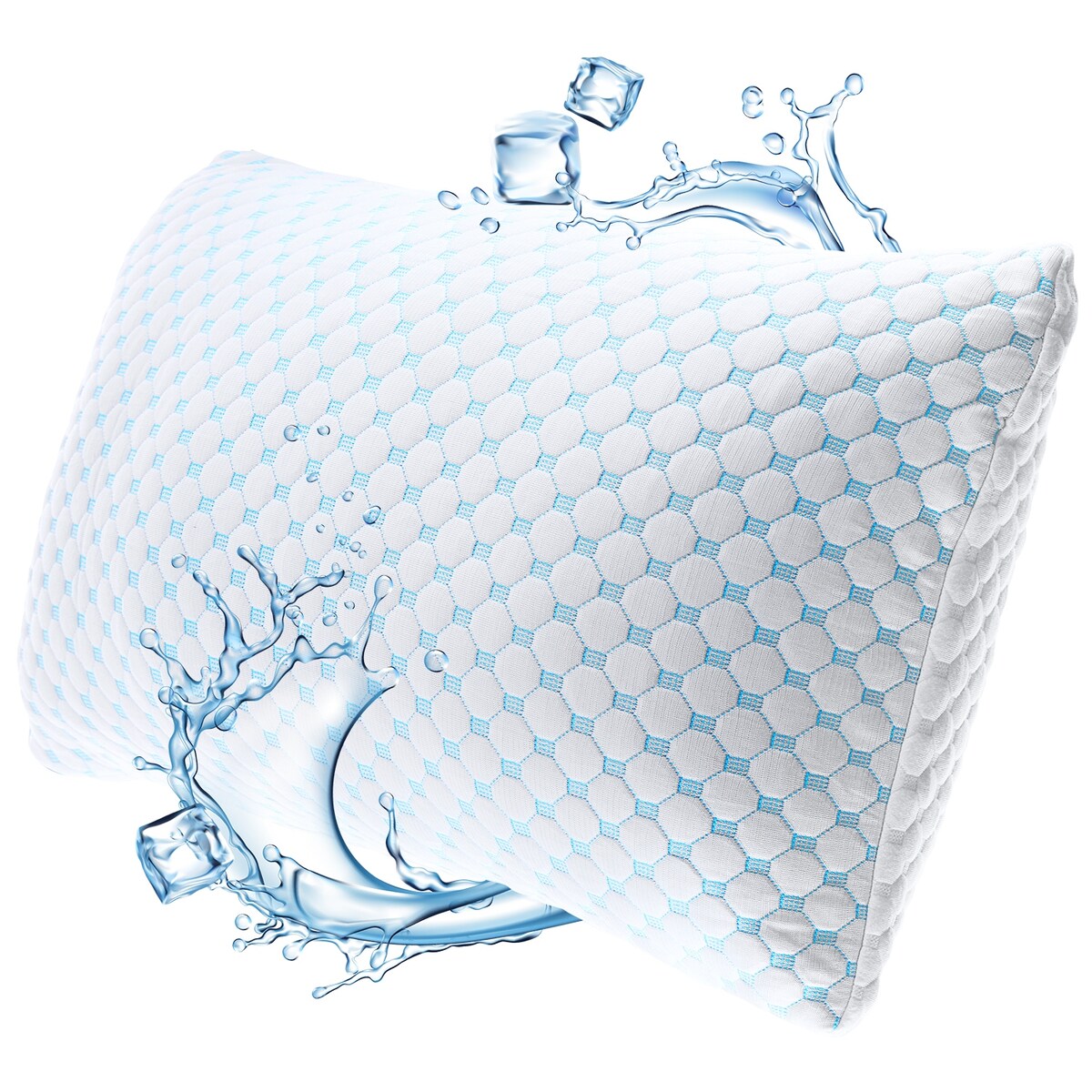 Nestl Coolest Heat and Moisture Reducing Ice Silk Pillow - Gel Infused Adjustable, Breathable, and Washable Memory Foam Pillow