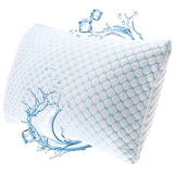 Nestl Coolest Heat and Moisture Reducing Ice Silk Pillow - Gel Infused Adjustable, Breathable, and Washable Memory Foam Pillow