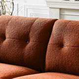 Sectional Sofa Sherpa Fabric Modular Sofa Couch 4 Seater with Ottoman