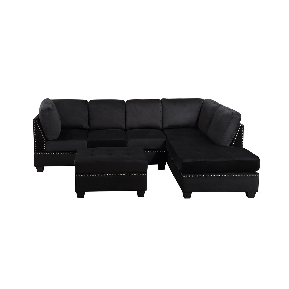 Reversible Sectional Sofa with Storage Ottoman