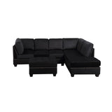 Reversible Sectional Sofa with Storage Ottoman